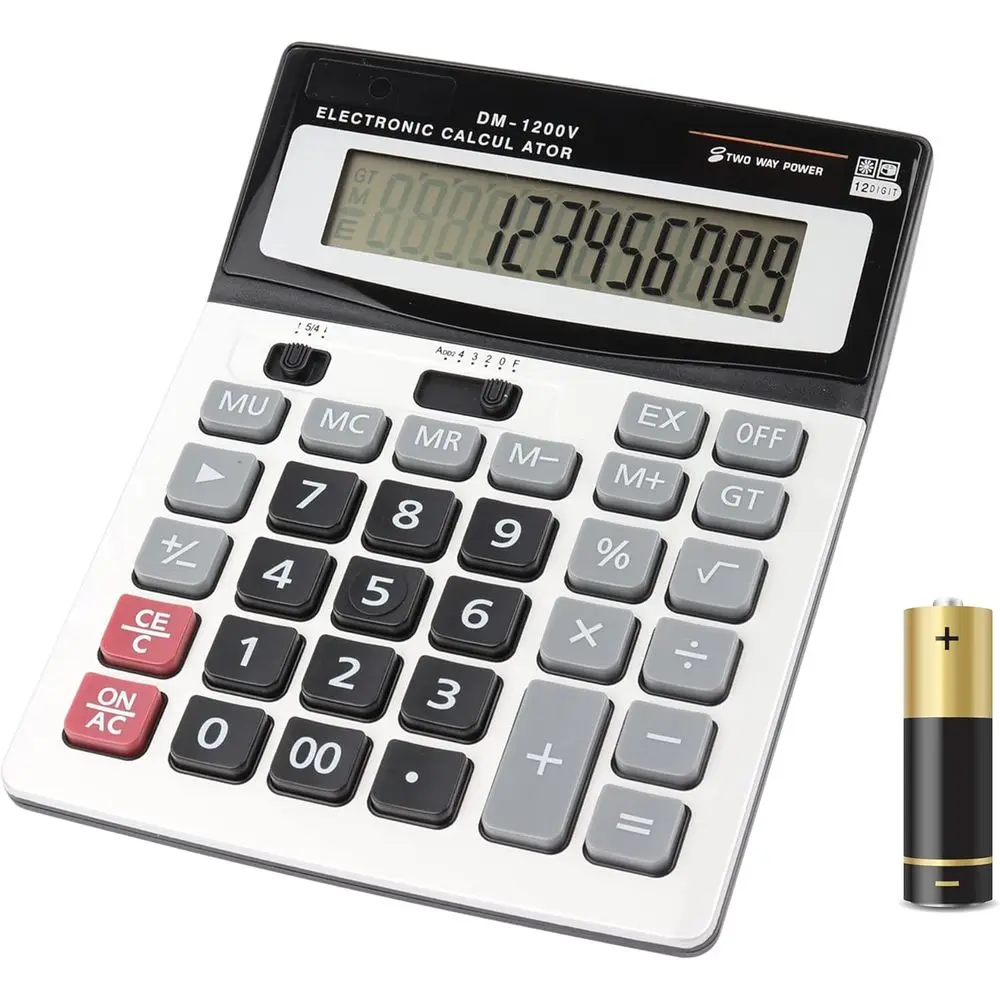 12-Digit Display Multifunction Calculator with Large Buttons for Business, School, and Office Use