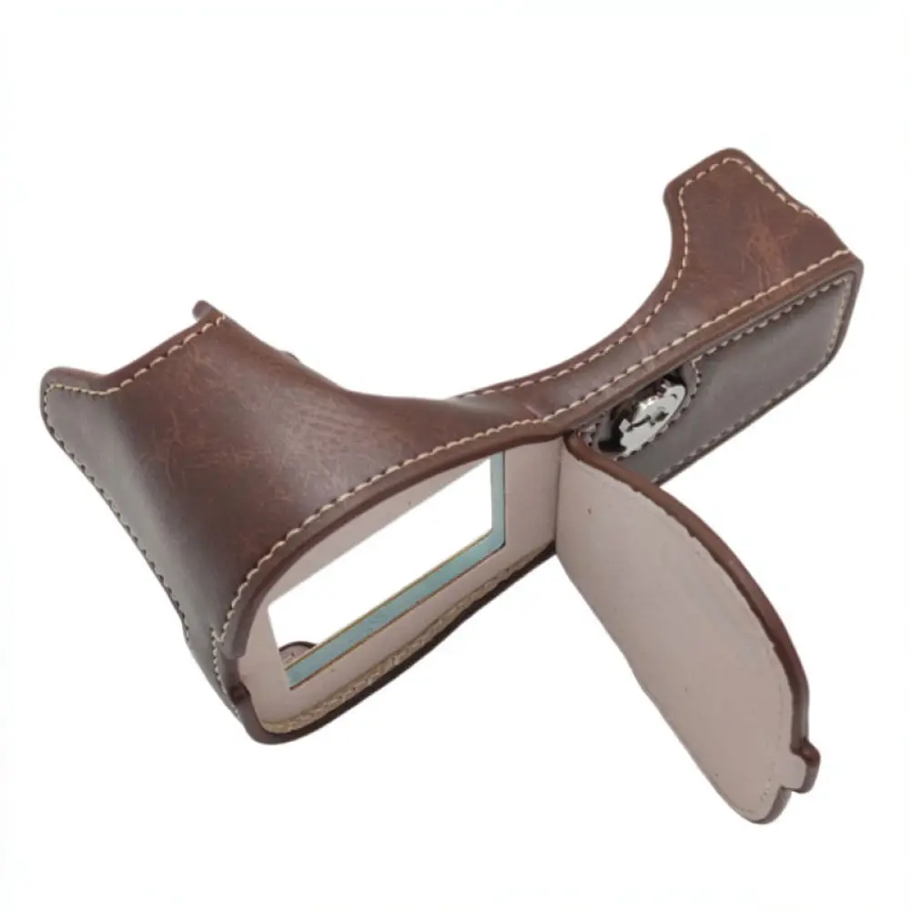 PU Leather Camera Half Case Base For Panasonic G85 G95 Vintage Style Protective Sleeve Battery Access Quick Release