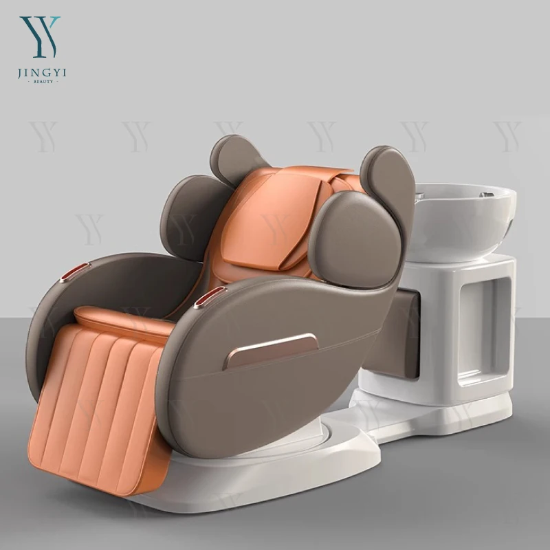 

Wholesale Salon Furniture Barber Hair Washing Shampoo Chair Lay Down Electric Head Spa Sink Bowl for Hairdresser