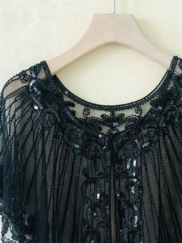 Kurtka z cekinami na ramiączkach, damska odzież wierzchnia, letnia nowość, mała kurtka typu kurtka-płaszcz, uniwersalna, pasująca do sukni wieczorowej.