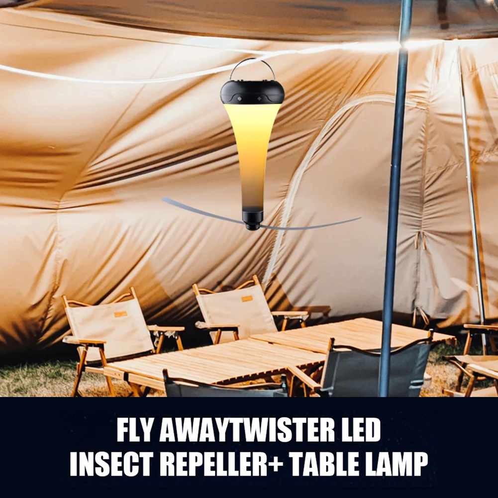 

Fly Repellent Fan Light LED Table Lamp Rechargeable Desk Top Fly Repeller Lamp with Soft Blades Keeps Flies Away for Home Party