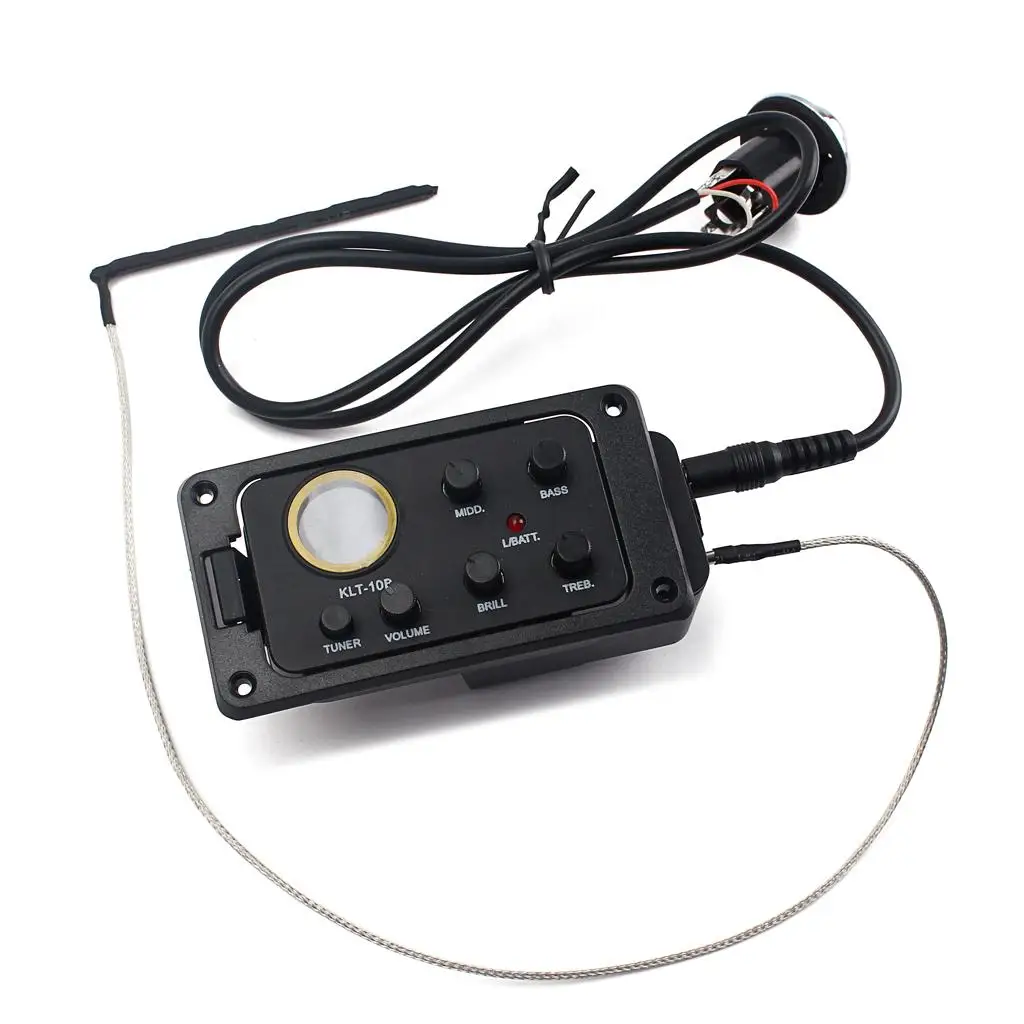 Acoustic Guitar Preamp 4 Band EQ Piezo Pickup Tuner Electronic Component Parts for Live Stage Music