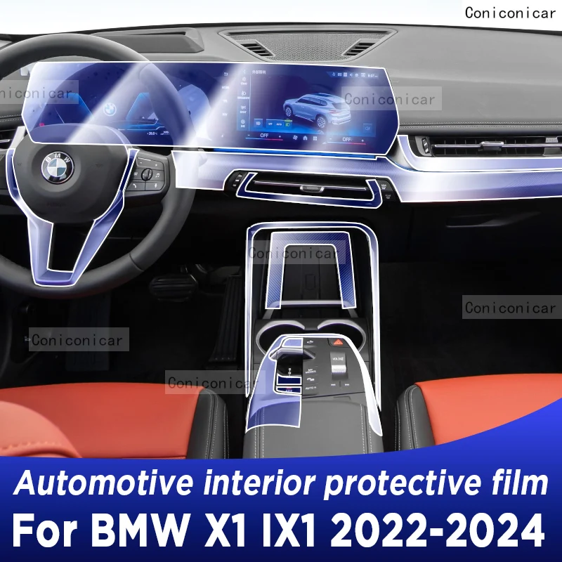 

For BMW X1 IX1 2022-2024 U11 Gearbox Panel Navigation Automotive Interior Screen TPU Protective Film Cover Anti-Scratch Sticker