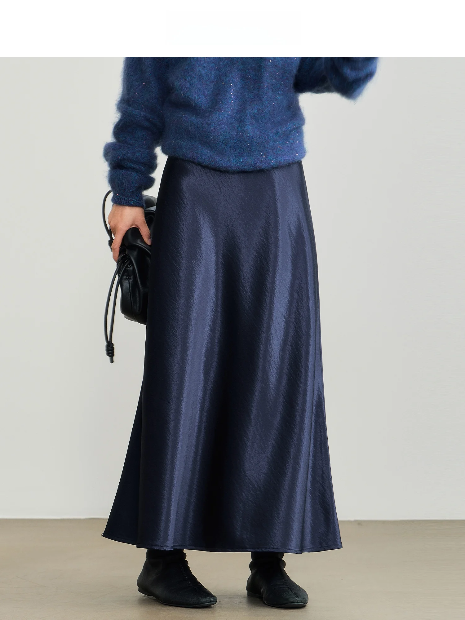 

Spring Xi Li Pure Color Midi Umbrella Skirt Faionable Simple Match All Autumn Winter Women's mid Waist Polyester Fiber