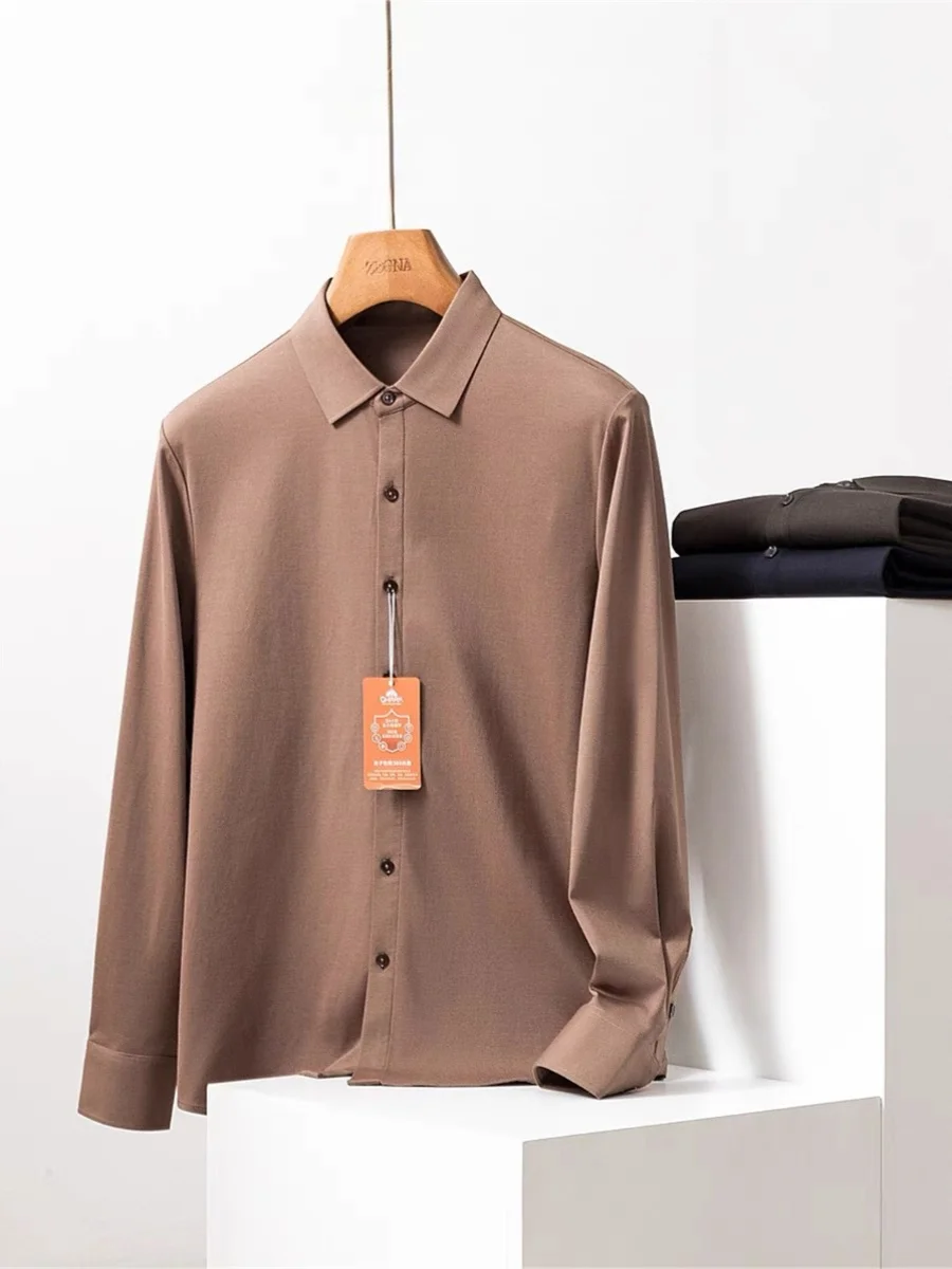 

Z Home Substitute! High End Cusers Exclusive Breathable Elastic Busin Casual Long Sve irt Winter Warm Men's irt