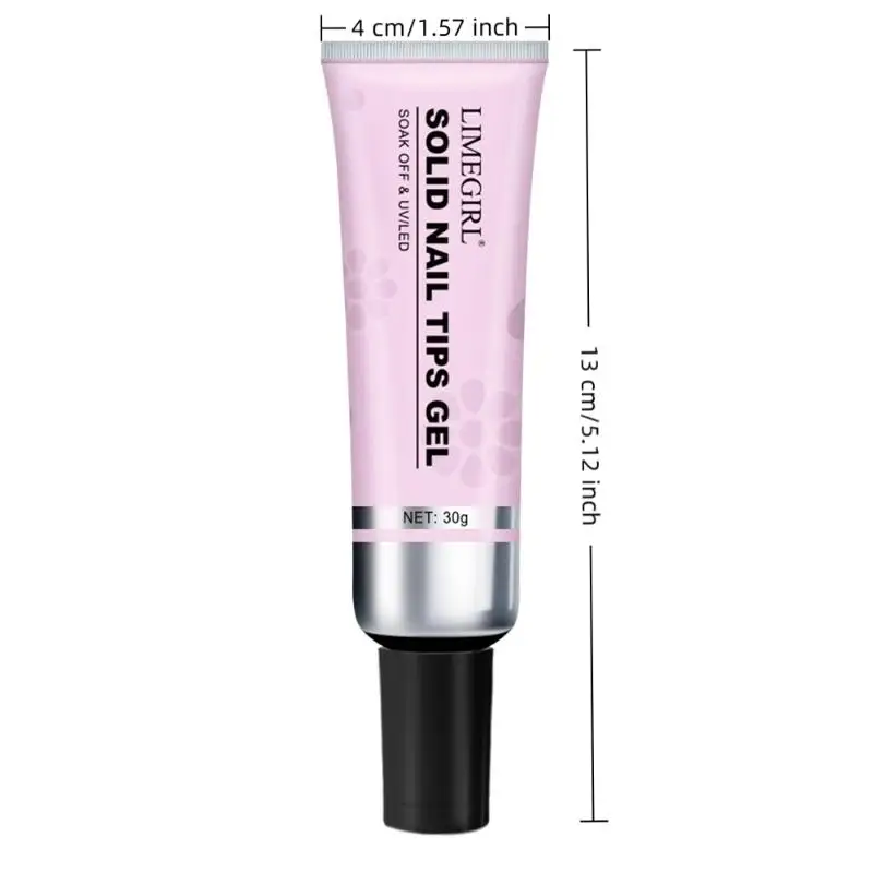 جل شفاف لاصق قوي لتمديد الأظافر الاصطناعية، 30 جرام، مناسب للاستخدام في صالونات التجميل، يُزال بالغمر بالأشعة فوق البنفسجية.