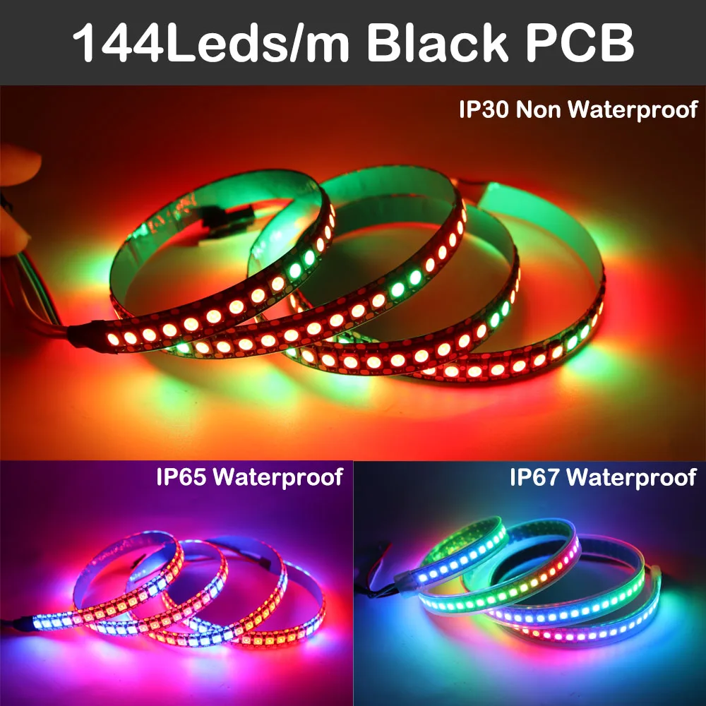 WS2812B RGBIC Led Strip Light 30/60/74/96/144Pixels/Leds/m WS2812 Individually Addressable Smart Led Tape IP30/65/67 DC5V