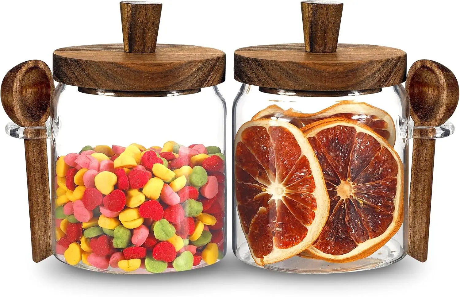 

Маленькая стеклянная банка для хранения с крышкой и ложкой, контейнер для кофе, стеклянная емкость для специй, орехов, пасты, сахара, конфет, риса