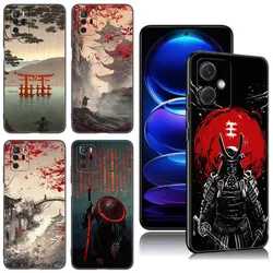 Custodia per telefono in Silicone nero Samurai Japan Ghost Art per Xiaomi Redmi Note 10 11 11S 12 13 4G 8 9 11T Pro 5G Plus 8T 9S 10S 12S