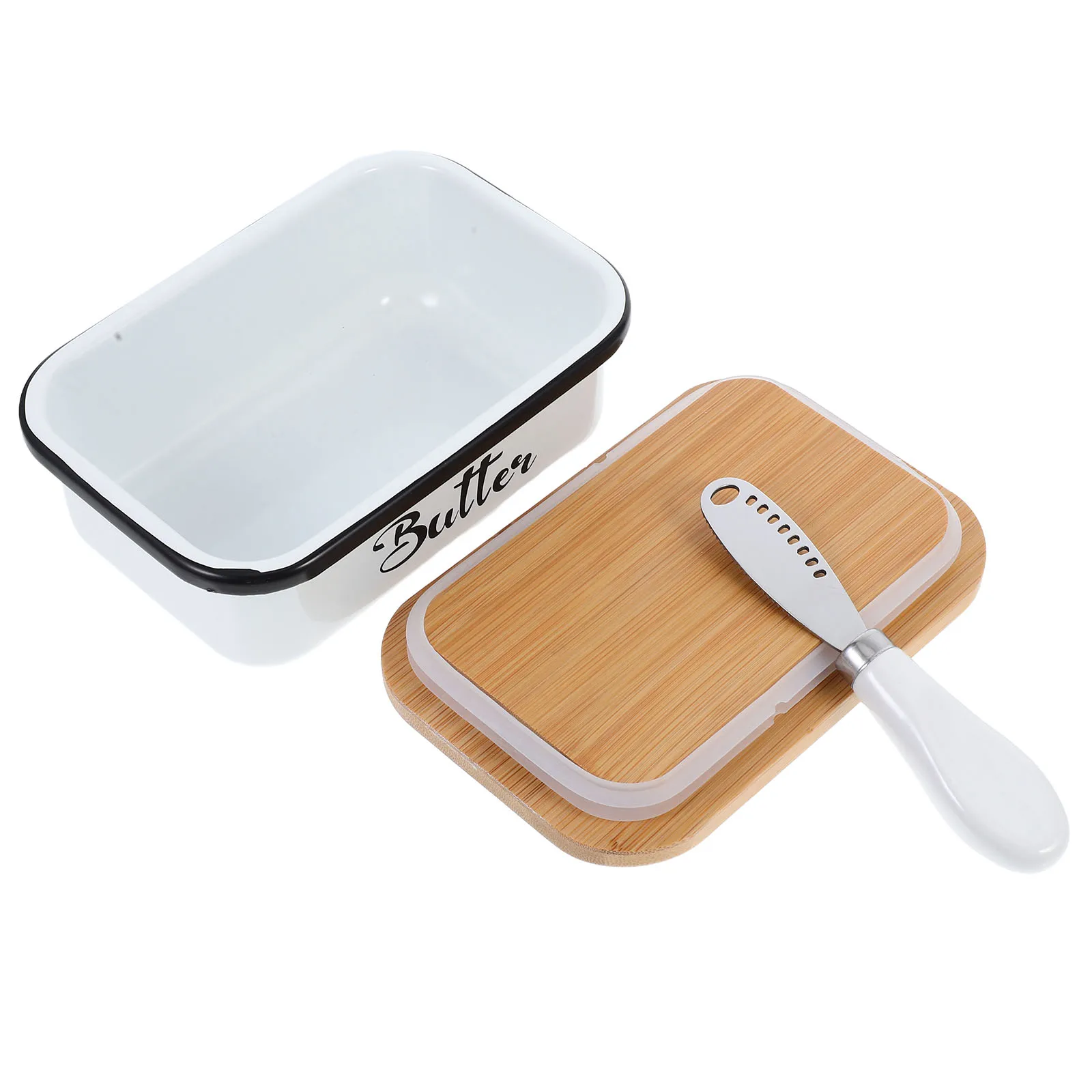 

Butter Dish Iron Holder Vintage Tray Container Sealed Lids Keeps Fresh Suitable Cheese Foods Easy Clean Kitchen Bar Utensils