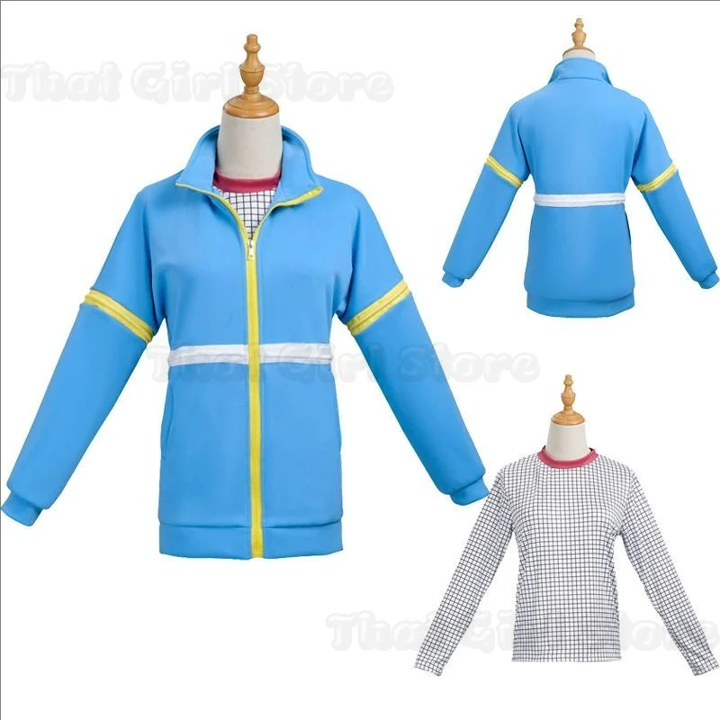 Disfraz de Max Mayfield de la Película Stranger Things, Sudadera con Capucha y Cremallera, Chaqueta Azul, Conjunto Casual para Uso Diario