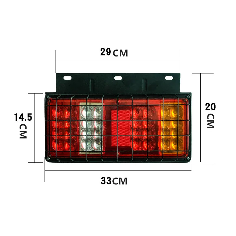 2Pcs 12/24V Truck LED Stop Rear Tail Light Assembly Waterproof With hanger Turn Signal Brake Light Reverse Indicator