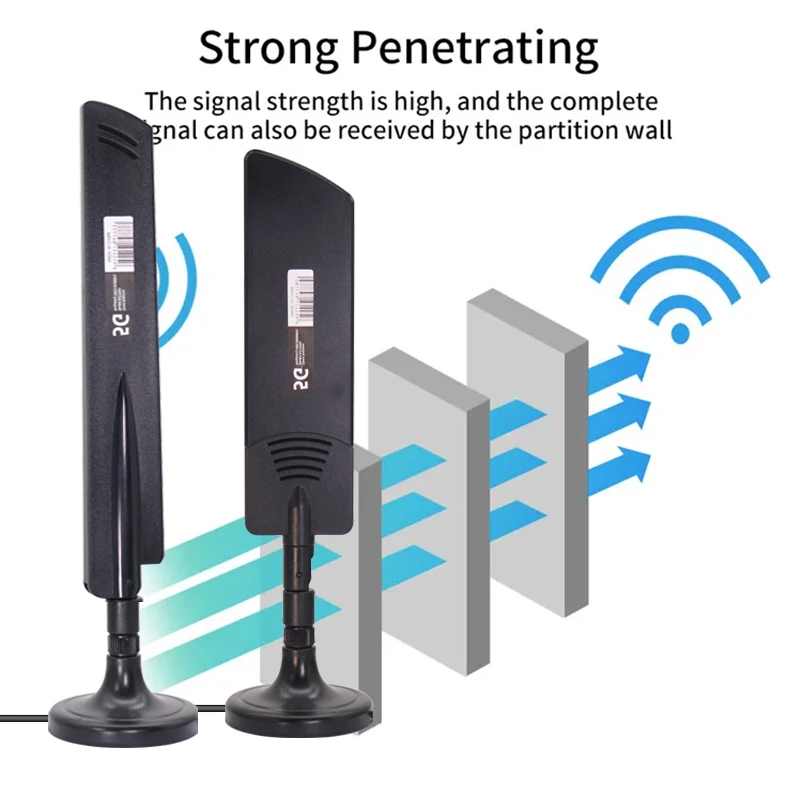 Wideband-Antena de Roteador Magnético, 5G, 4G, 3G, GSM, Alto Ganho, 22dbi, 600-6000Mhz, External WiFi Aerial, TS9 SMA, RPSMA, Masculino