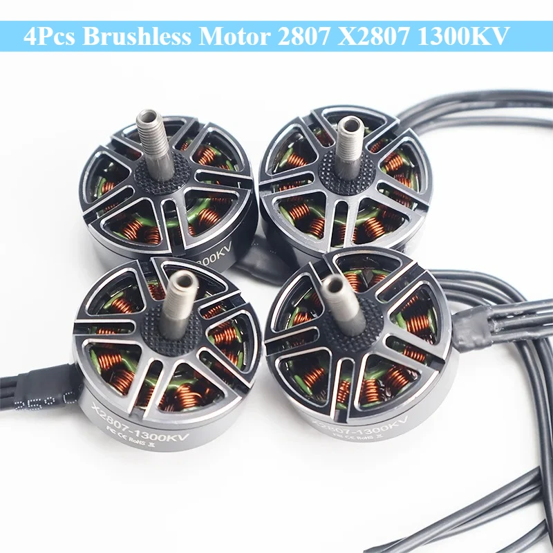 

Бесщеточный двигатель 2807, 4 шт. X2807 1300KV 4S-6S для Mark4 FPV Freestyle, 7-дюймовый радиоуправляемый FPV Racing LR7, модель дронов DIY Expand