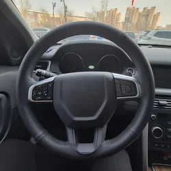 Car Steering Wheel Cover Faux Leather Black For Land Rover Discovery Sport 2015 2016 2017 2018 Steering Wheel Braiding Cover