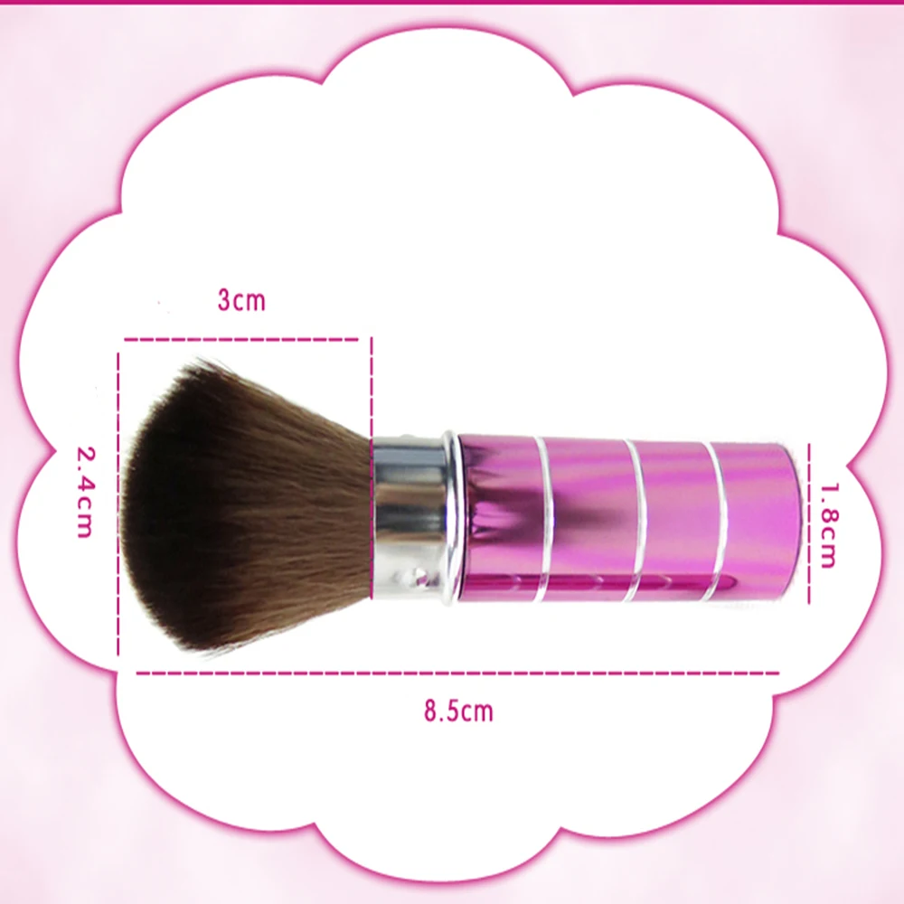 1PC Pro Intrekbare Dome Blush Brush Aluminium Oogschaduw Foundation Gezichtsborstels Make-up Cosmetische Gereedschappen