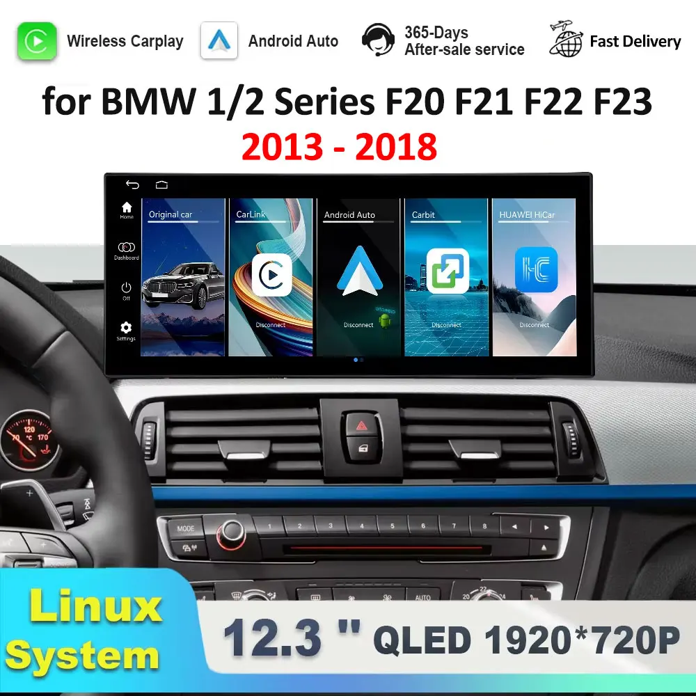 12,3'' für BMW 1/2er Serie F20 F21 F22 F23 2013 - 2018 EVO Linux System Auto-Multimedia-Videoplayer DSP Stereo BT Carplay