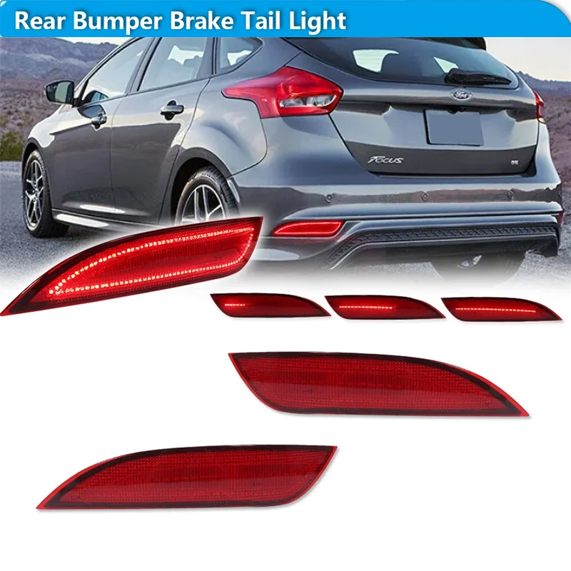 

For Ford Focus 2015 2016 2017 2018 Car LED Rear Bumper Reflector Lights Tail/Brake Light Rear Fog Light w/ Dynamic Turn Signal