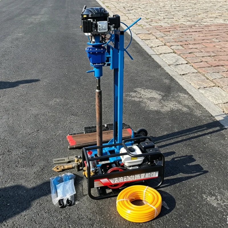 Customized multi-functional CE-certified small water well drilling rig, best-selling drilling machinery for construction sites