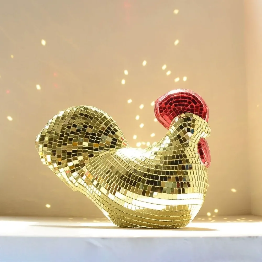 

High Quality Creative Mirror Disco Balls Chicken Shape Exquisite Statue Figurine Gift