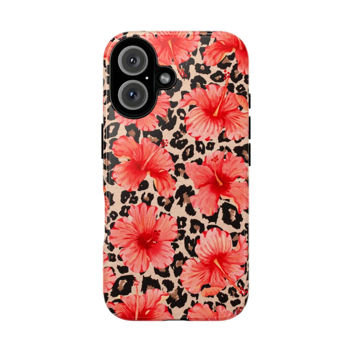 

Leopard Red Flower Luxury Design Phone Case for iPhone 17 16 15 14 13 12 11 7 8 Air Pro Max Plus Luxury Double-layer Back Cover