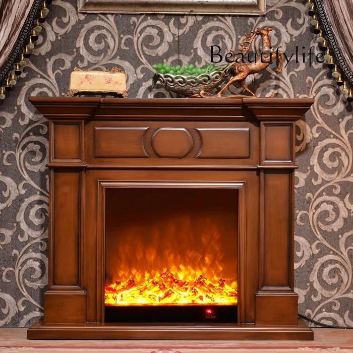 Armario decorativo para chimenea eléctrica, simulación simple de 1 metro, marco de chimenea europea falsa, personalizado, especial de madera maciza