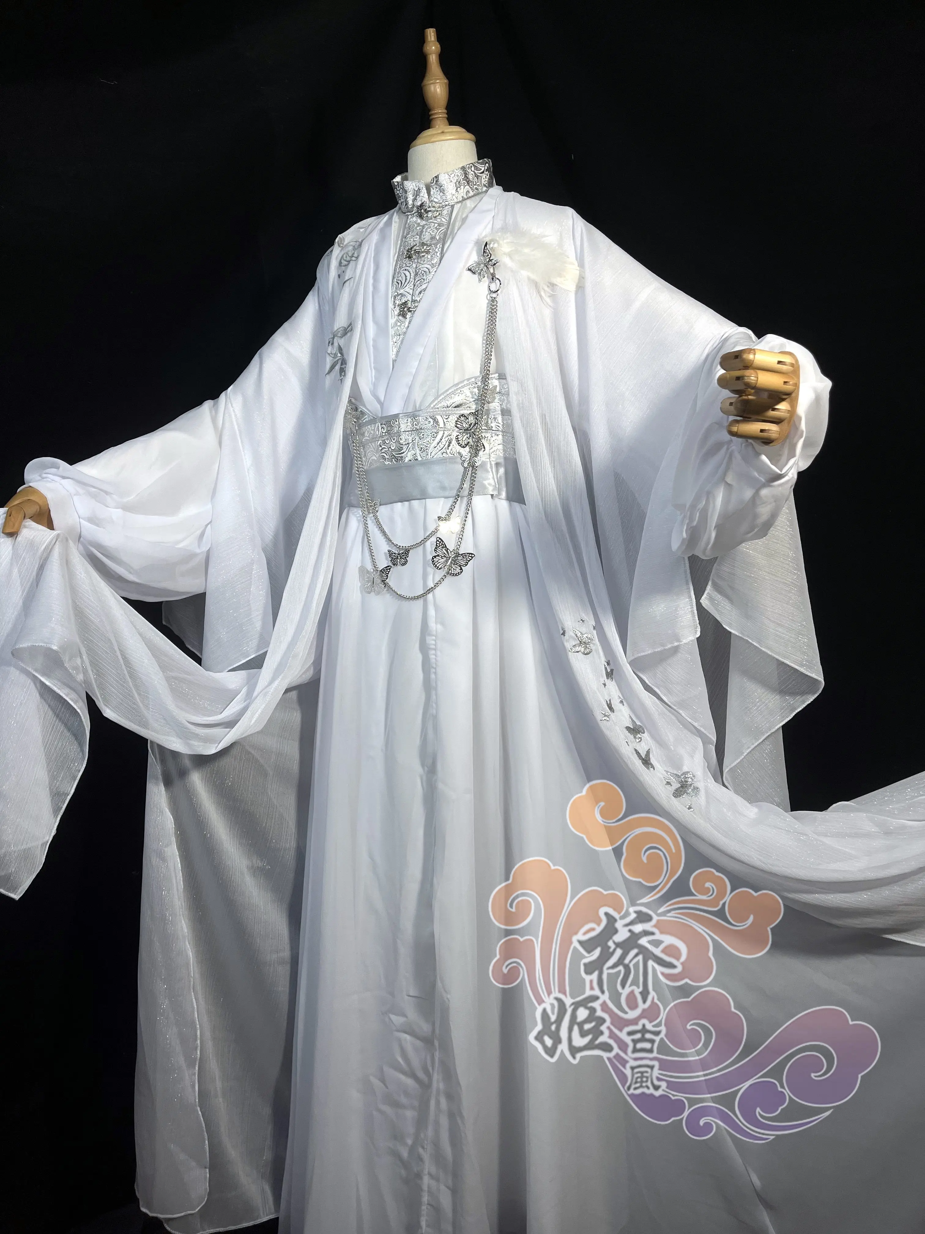 Disfraz de Anime Tian Guan Ci Fu Xie Lian, Erha Chu Wanning, Hanfu blanco, ropa antigua para mujeres y niñas, atuendo elegante