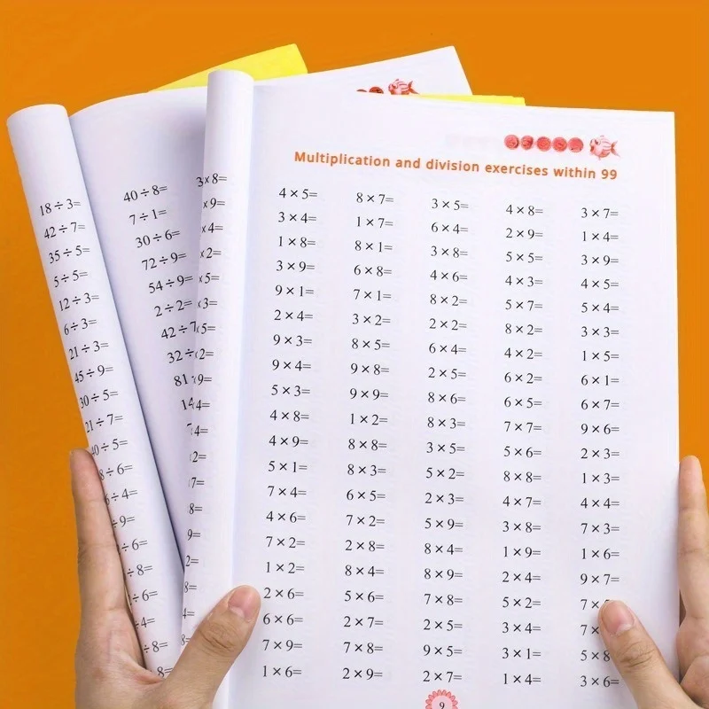 

46-Page Multiplication and Division Exercise Book - White Math Workbook with Multiplication Table and Progress Tracking, Improves Students' Multiplication Skills and Fluency