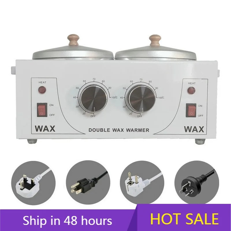 YTYIN CZJ-802 Podwójny piec do wytapiania wosku z regulacją temperatury do użytku domowego, plastikowa maszynka do depilacji ręcznej, urządzenie do depilacji gorącym woskiem.