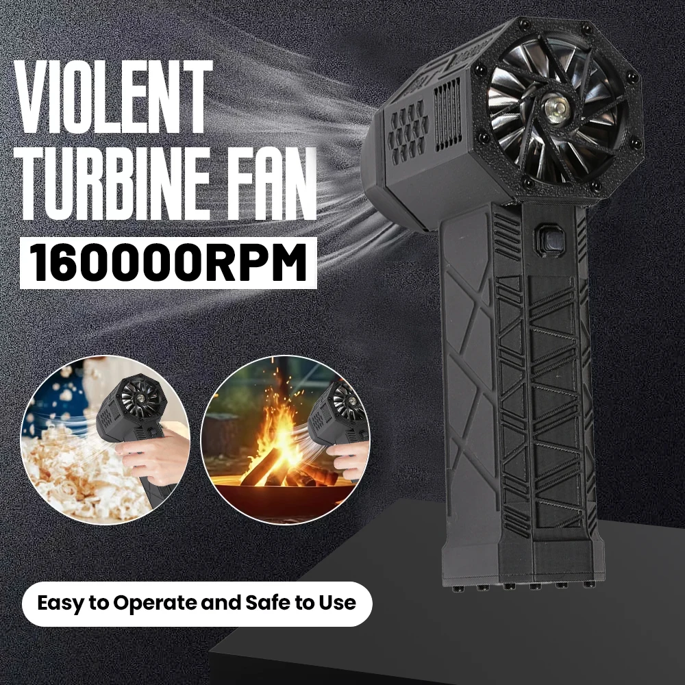 160000RPM Powerful Snow Blower Mini Turbo Jet Fan Handheld Brushless Motor Electric Air Blower Car Dryer High-speed Duct Fan