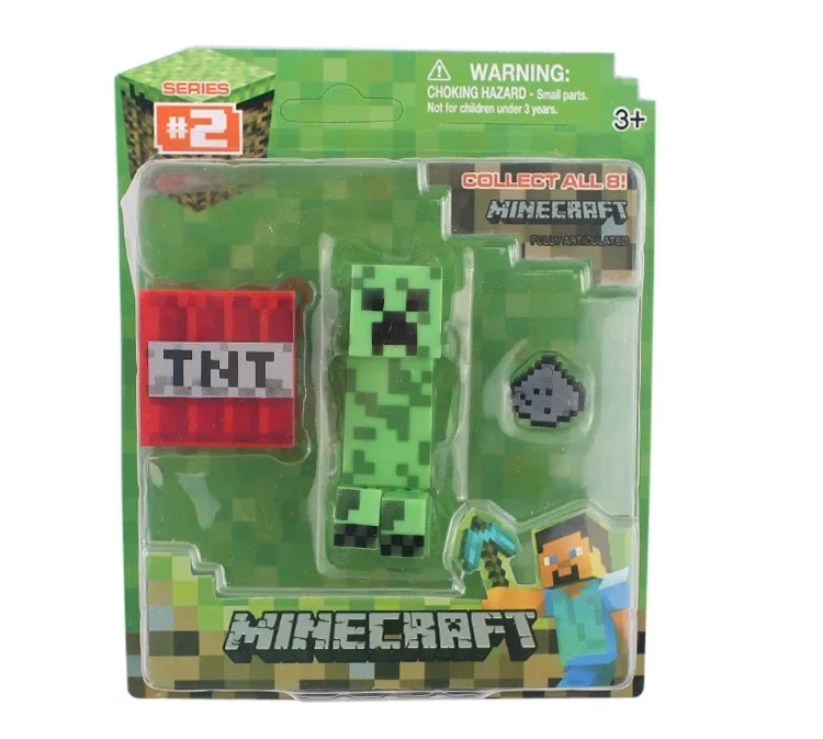 لعبة مجسمة لشخصية الحركة من ماين كرافت ستيف أليكس زومبي فيلجر أنيمي MC لعبة ألغاز تجميع دمية نموذج سلاح صغير هدايا للأطفال