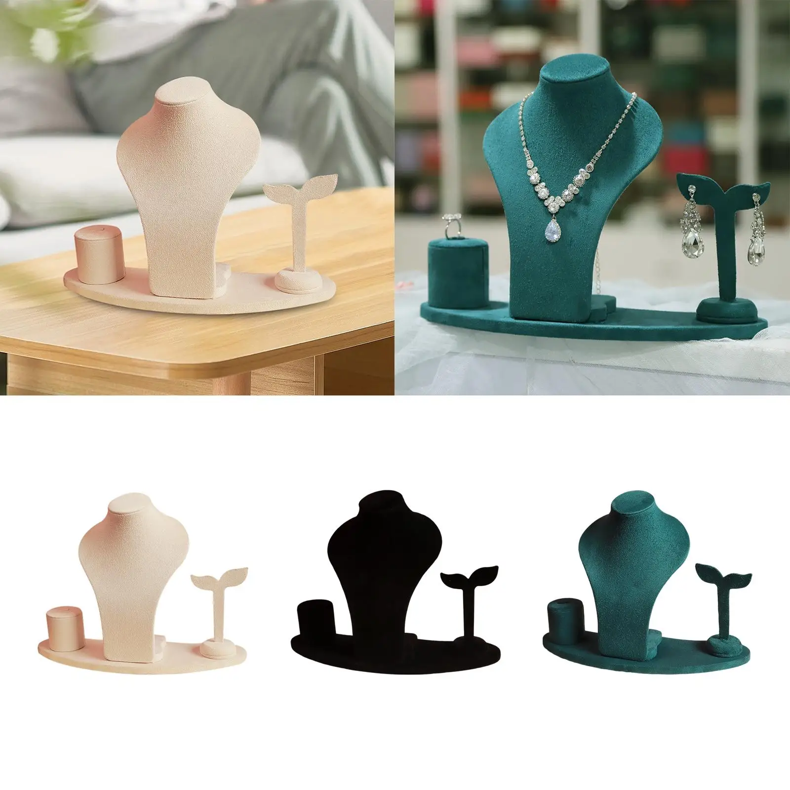 

Necklace Display Stand Earring Holder Storage Ring Display Jewelry Stand for Bedroom Retail Store Countertop Shelves Business