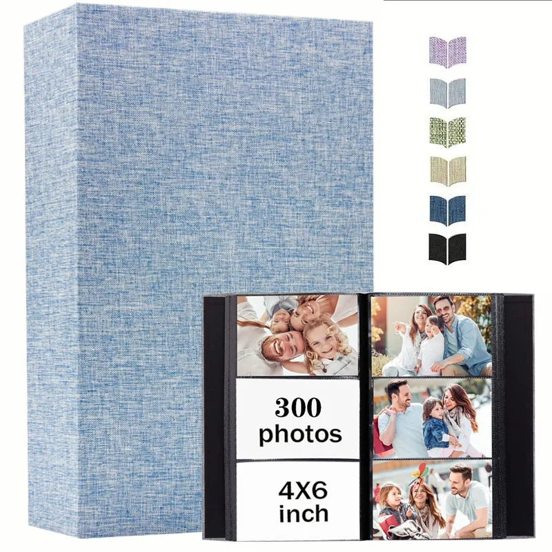 Großes Fotoalbum aus Leinen, Scrapbook mit 200/300/600 Fächern für 4x6 Fotos, Einsteck-Fotoalbum für Hochzeit, Baby, Familie, Jubiläum – Detail 9