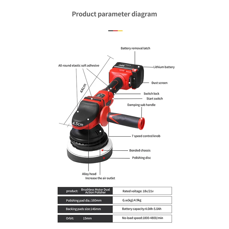 High Quality Dual Action 18-21V Car Polisher Machine Custom Free Eccentric Polishing Wholesale Price