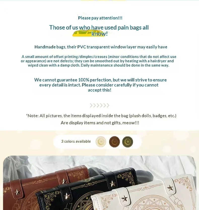 Anime Cosplay Magic Grimoire Rucksack Niedliche transparente Umhängetasche für Frauen Große Kapazität Studenten-Büchertasche für den täglichen Gebrauch – Detail 5