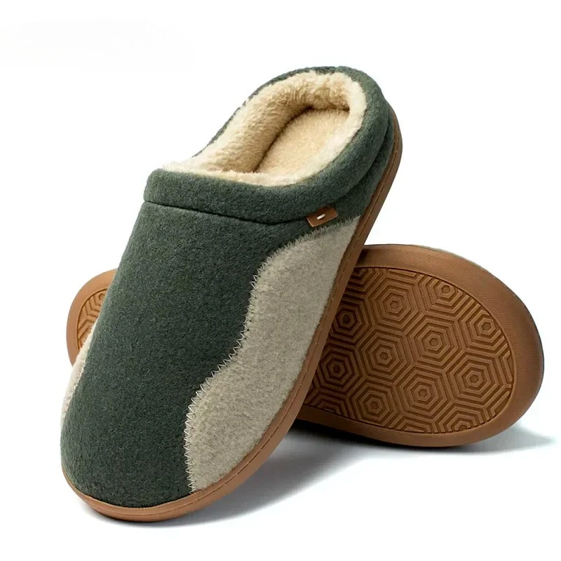 

Big Size 49 50 Men Cotton Slippers Home Winter Indoor Warm Shoes Thick Bottom Plush Keep Warm House slippers Man Cotton Shoes