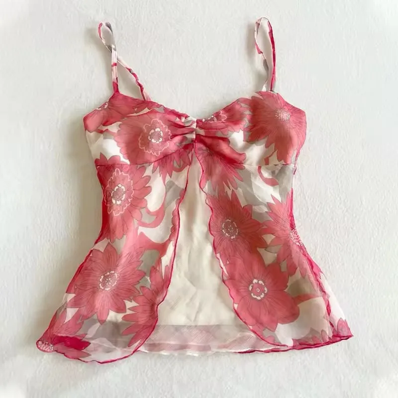 2000S Dark Style Y2k Tank Top Aesthetics Leopard Print Punk Sleeveless Top Streetwear Hip Hop Sleeveless Top Rock Goth Crop Tees