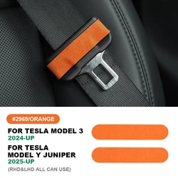 Italian Top Suede Seat Belt Trim Stickers for Tesla Model 3 Highland 2024 Model Y Juniper 2025 2026 2027-Up Car Accessories