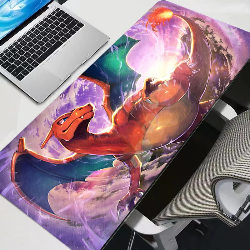 

Anime Computer Mouse Pad 90x40cm P-Pokemon Charizard Gamer pc MousePads Gaming Mousepad Soft Desk MausePad Keyboard Mouse Carpet