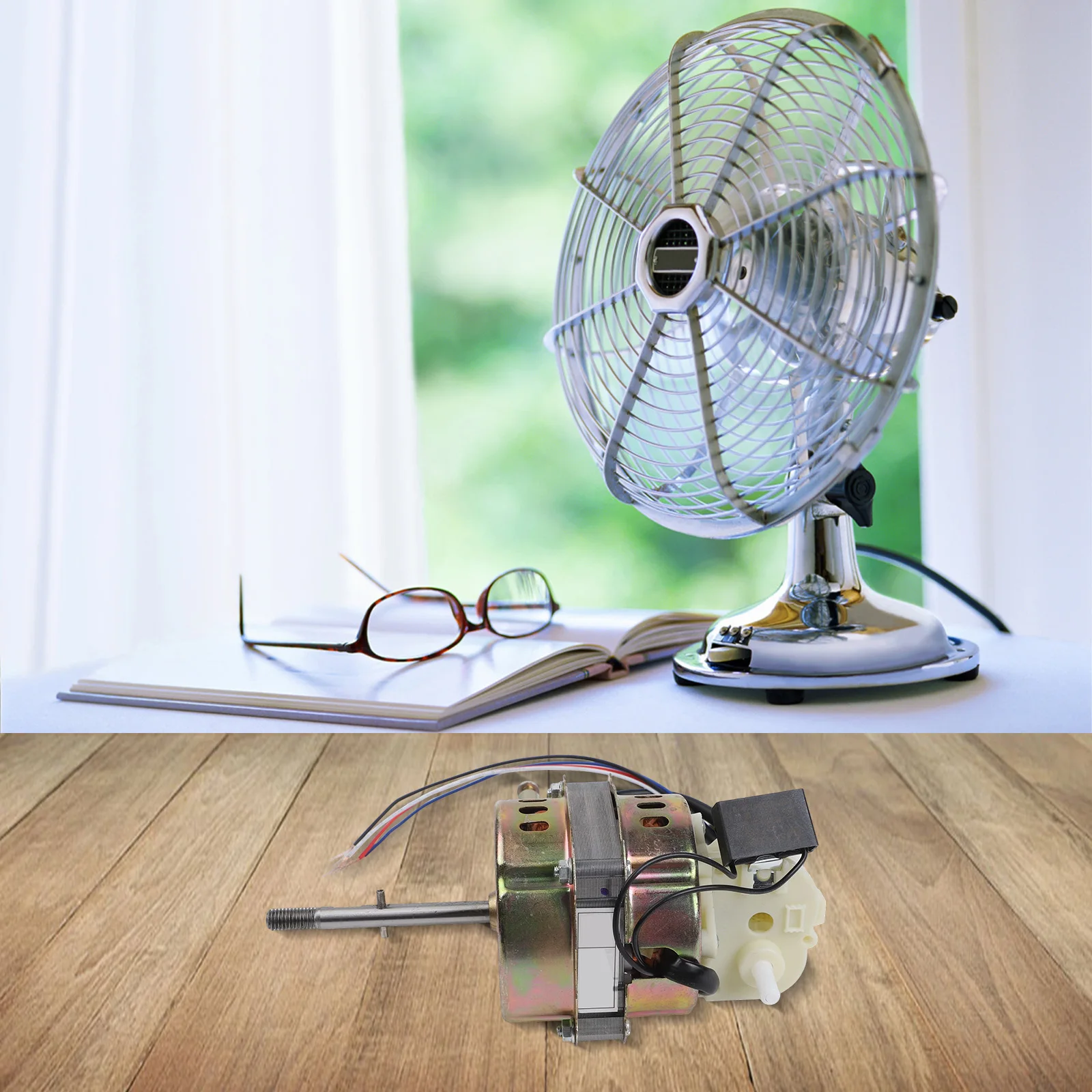 Fan Motor with 3 Adjustable Speeds for Table or Floor Fans Constructed from Copper to Provide Consistent Airflow