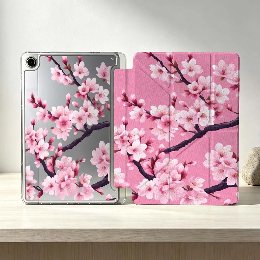 

Pink Cherry Blossom Pattern Soft For Samsung Galaxy Tab S10 S9 S8 S7 S6 A11 A10 A9 FE Plus Lite Foldable 3Y Tablet Case