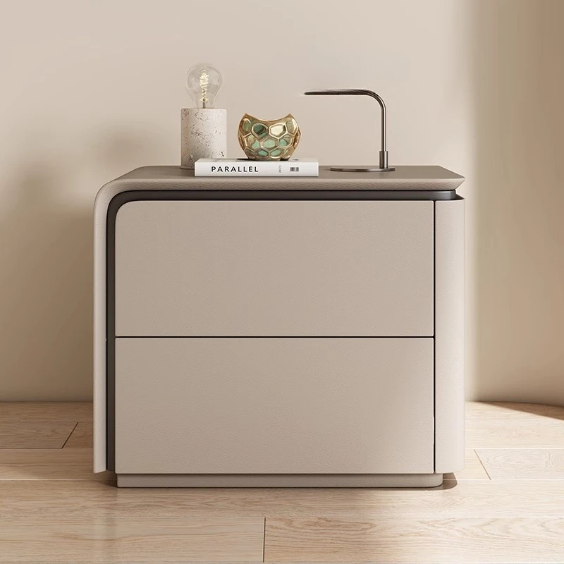 

All solid wood bedside table, simple modern creative light luxury, high-end home bedroom small side few