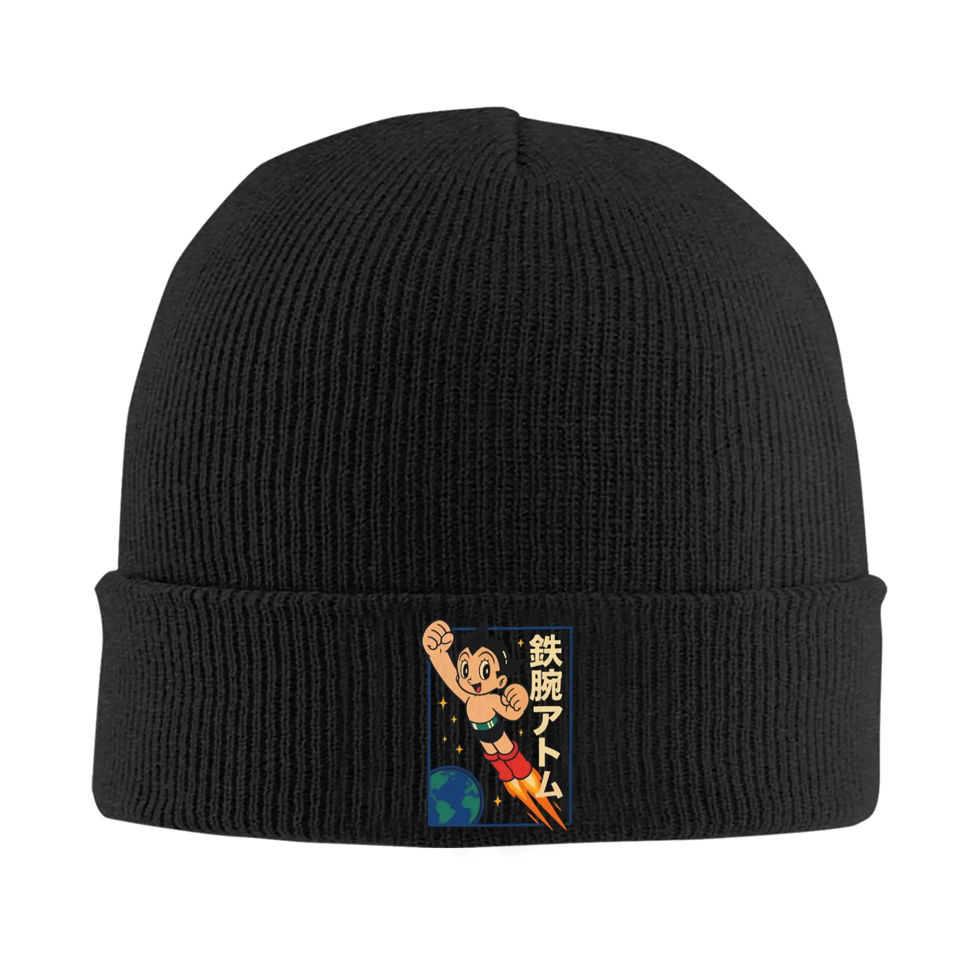Astroboy Astro Boy Anime Knitted Caps for Women Men Beanie Autumn Winter Hat Acrylic  Warm Melon Cap