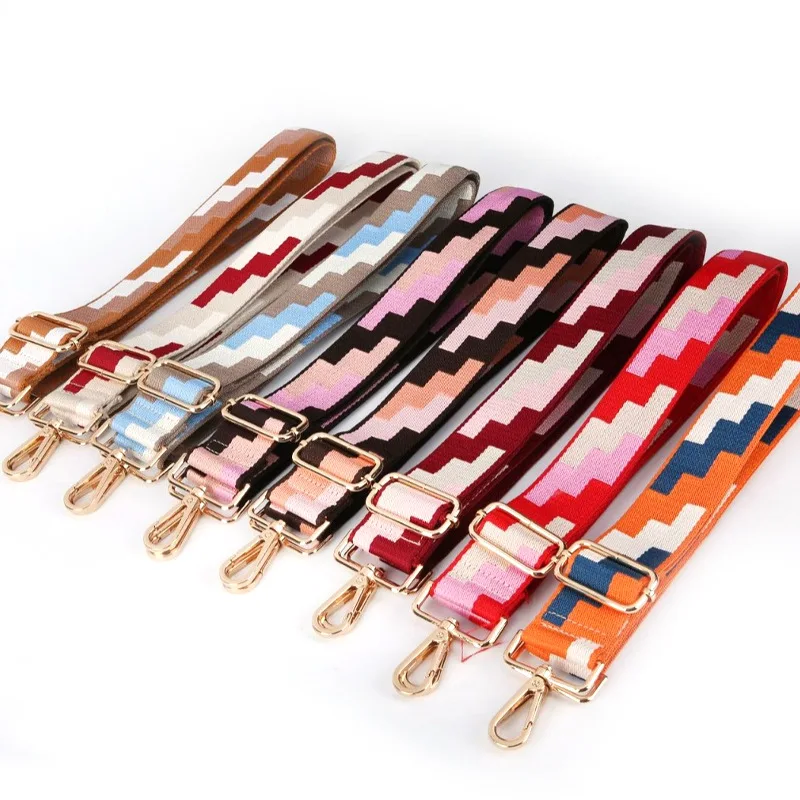 الإبداعية الأزياء مربع العرقية نمط قابل للتعديل حزام الكتف الطويل Crossbody حقيبة كتف حزام حقيبة حزام الكتف الملحقات