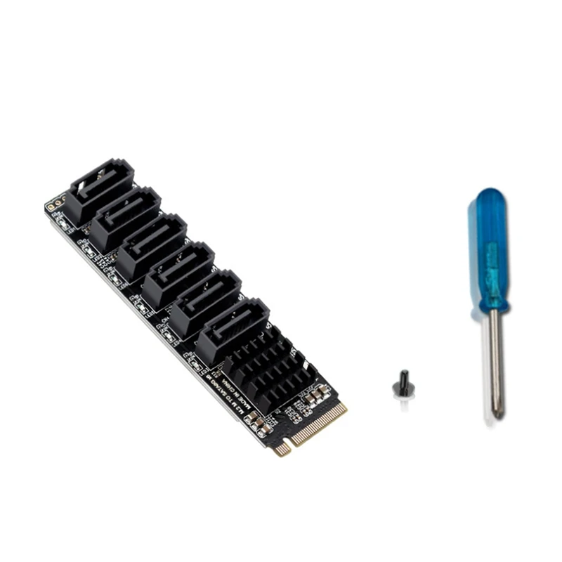 SATA Adapter Card Accessories 5 Port SATA3.0 Expansion Card For SATA III 6GB/S M.2 NVME Pcie Computer Expansion ASM1166