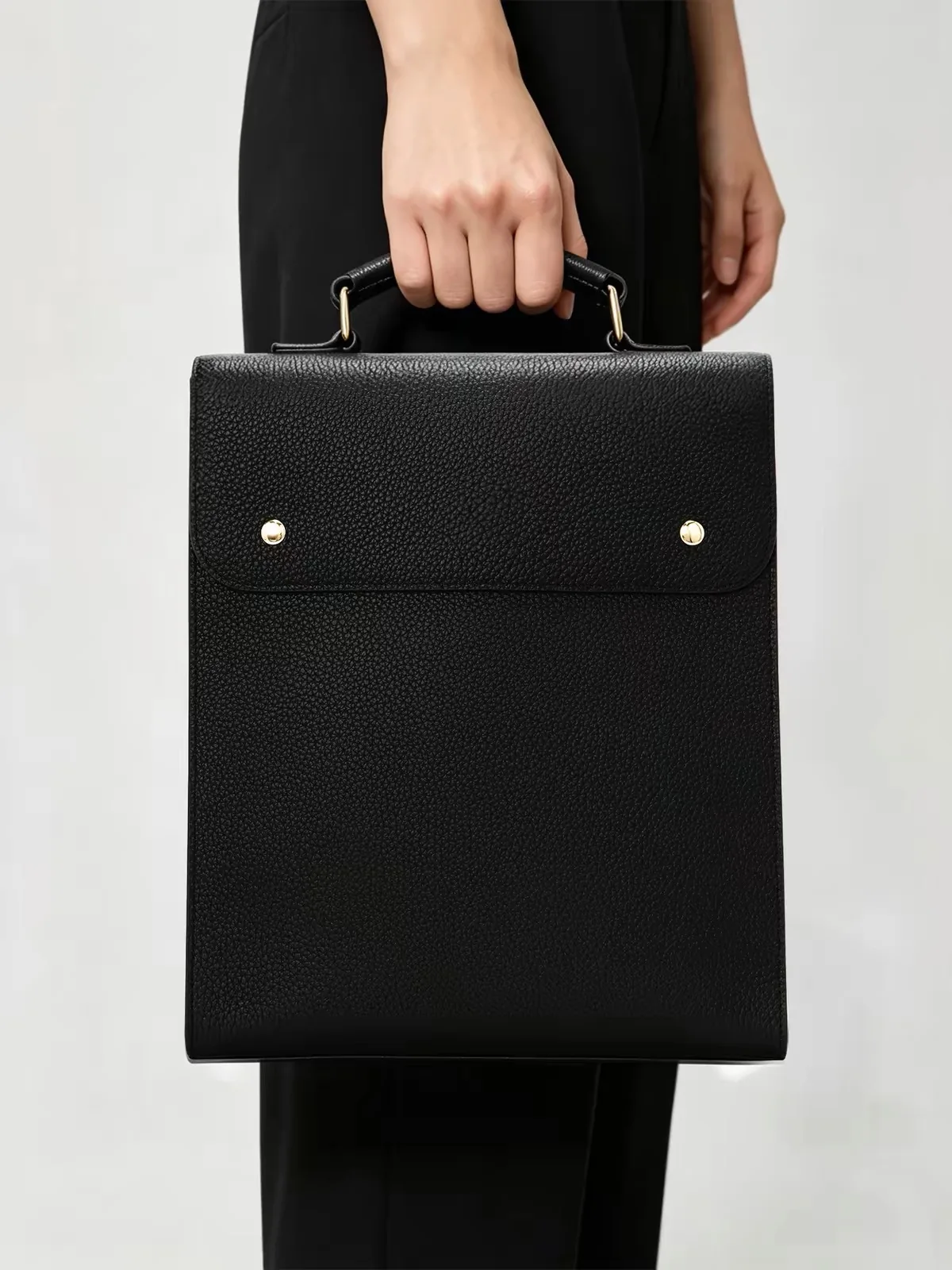 Top layer cowhide double-shoulder bag, 14-inch laptop bag, high-quality leather business backpack with premium feel