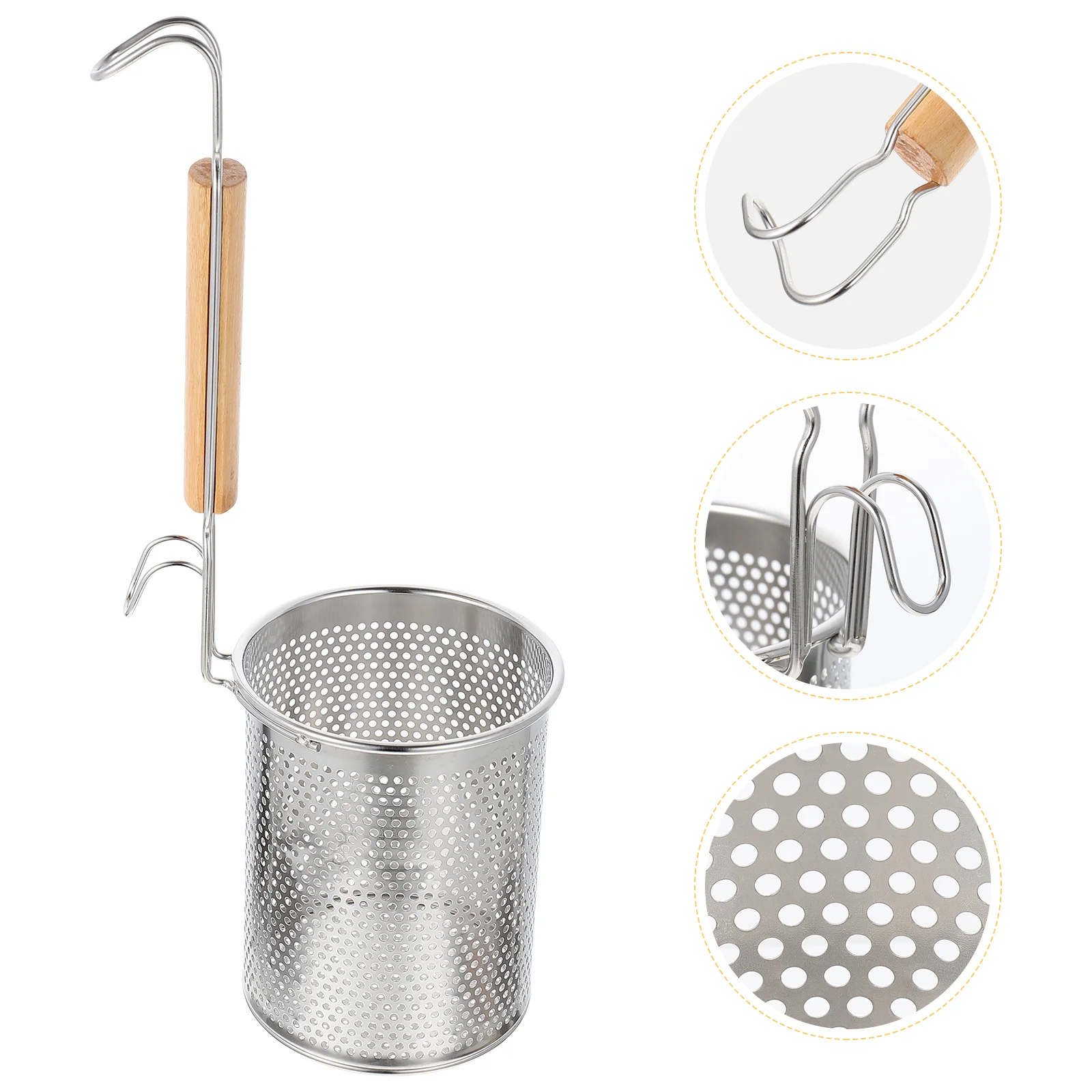 

Kitchen Organizer Noodle Spoon Skillet Stainless Steel Strainer Metal Frying Pan