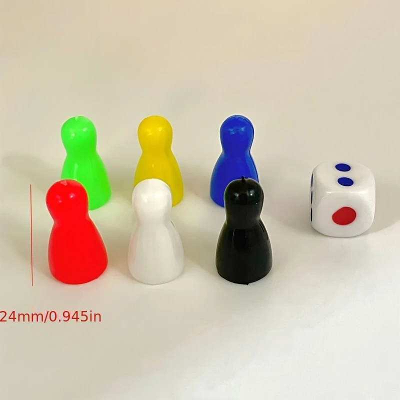 100 Pieces Plastic Pawn Chess Pieces for Board Games Chessman Supplement Pack, Tabletop Markers, Arts and Crafts 6color random