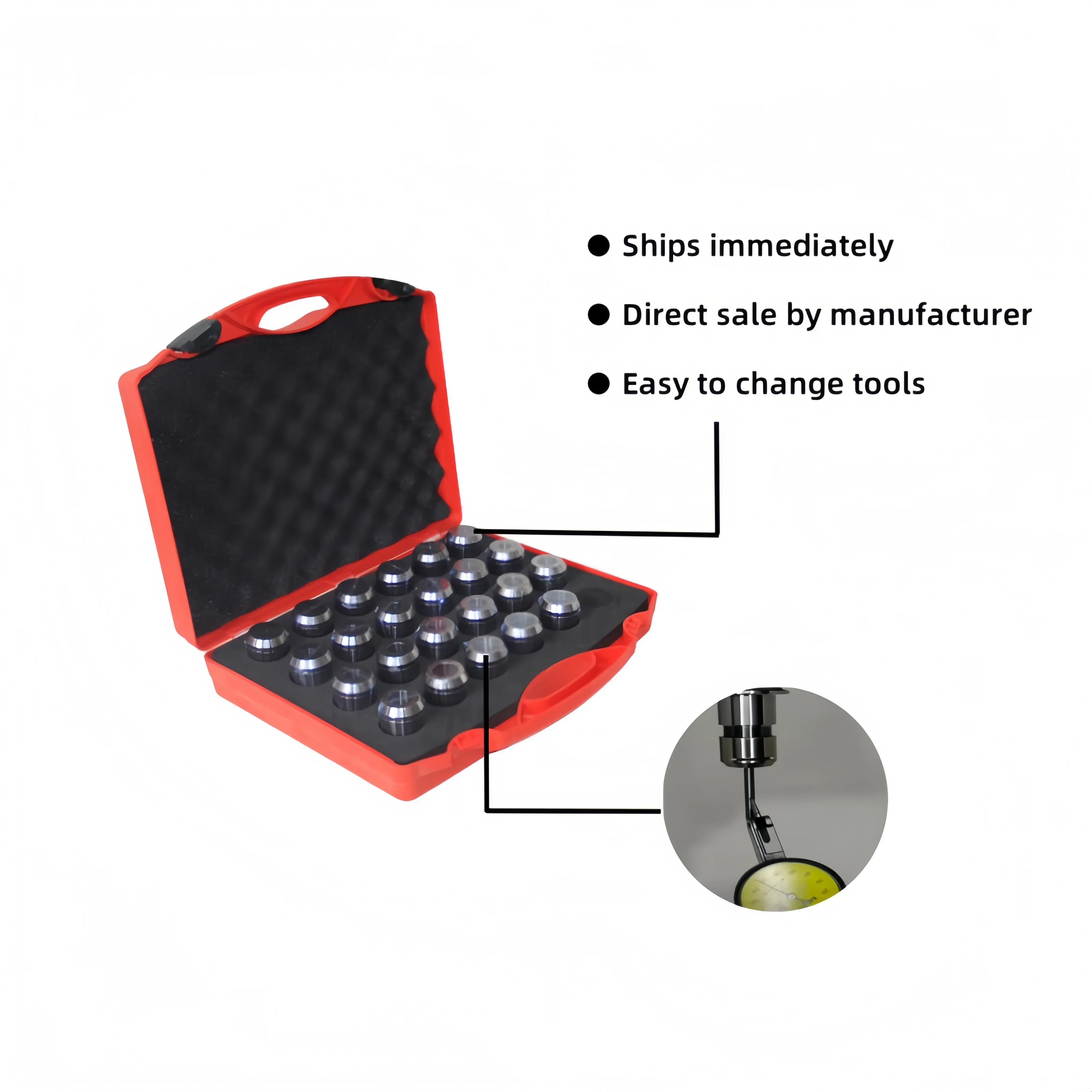 2026 ER40 0.008mm Collet Set for Milling Machine 15pcs/23pcs ER Collet Chuck