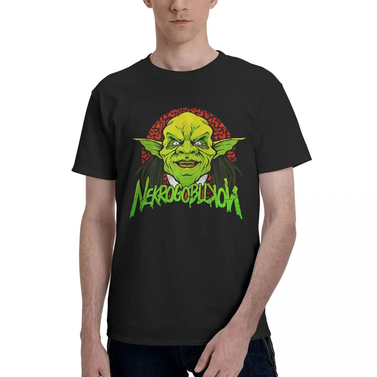 

Nekrogoblikon графический 100% хлопок повседневная дышащая удобная рубашка забавная футболка для мужчин забавный подарок